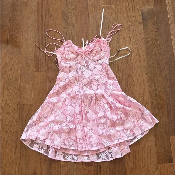 NWT For Love and Lemons Kate dress pink - small - Picture 4 of 10